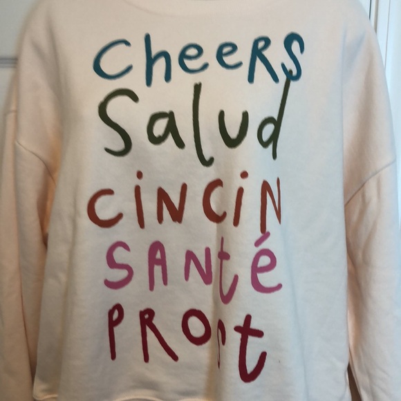 Jordan Nickson x Anthropologie Cheers Graphic Sweatshirt Size S - Picture 5 of 8
